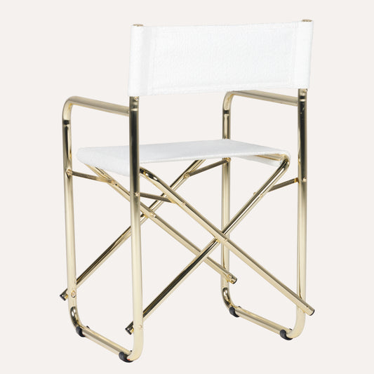 Bouclê Branco + Estrutura Dourada