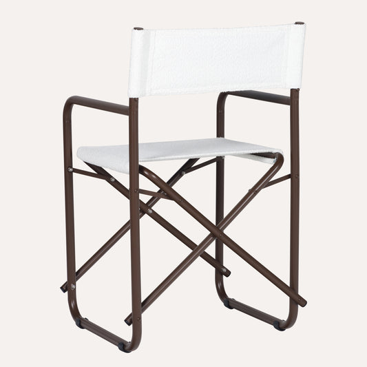 Bouclê Branco + Estrutura Marrom