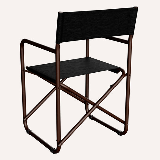 Couro Ecológico Preto + Estrutura Marrom