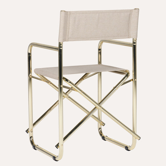 Linho Mescla Bege + Estrutura Dourada