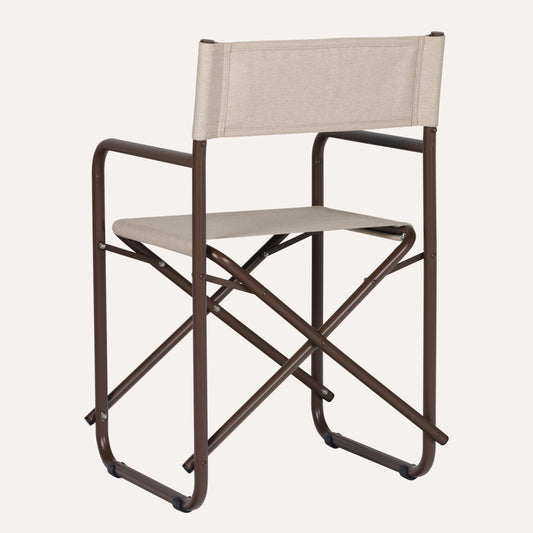 Linho Mescla Bege + Estrutura Marrom