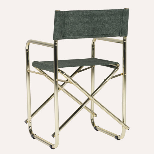 Veludo Texturizado Verde + Estrutura Dourada