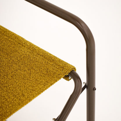 Veludo Texturizado Amarelo + Estrutura Marrom