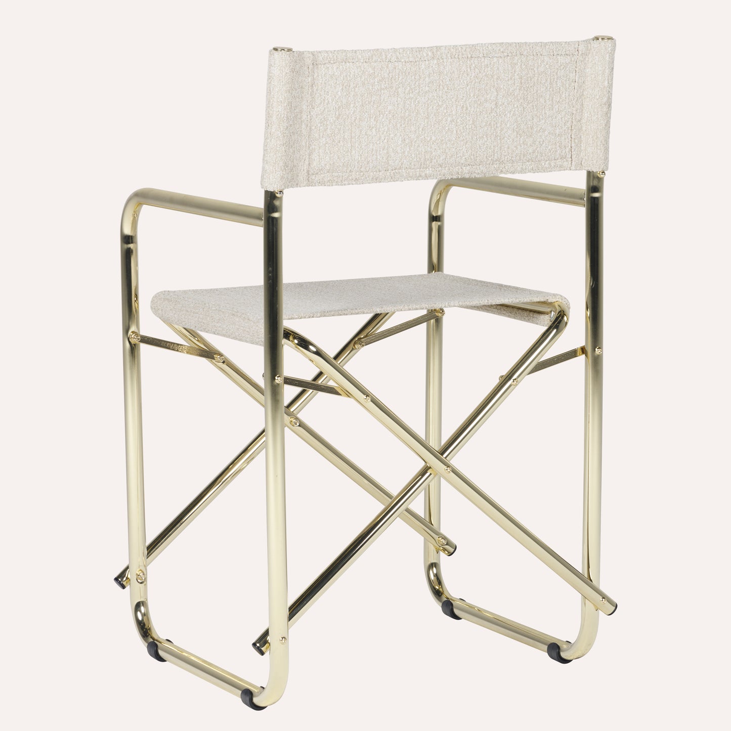 Bouclê Bege + Estrutura Dourada