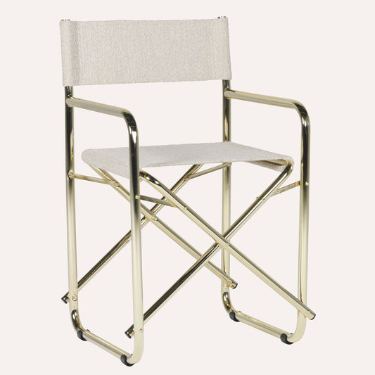 Bouclê Bege + Estrutura Dourada