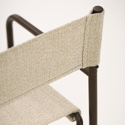 Bouclê Bege + Estrutura Marrom