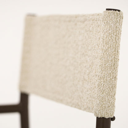 Bouclê Bege + Estrutura Marrom