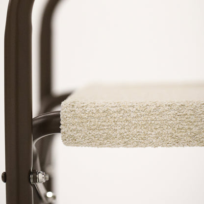 Bouclê Bege + Estrutura Marrom