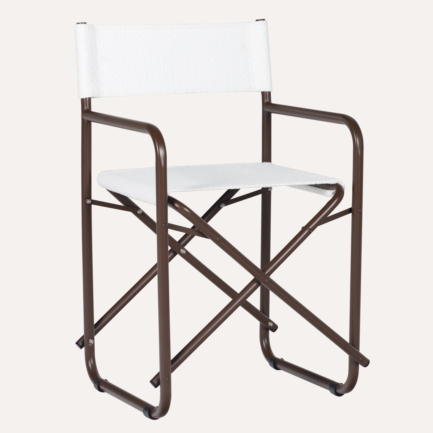 Bouclê Branco + Estrutura Marrom