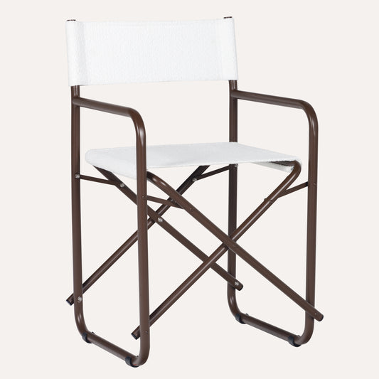 Bouclê Branco + Estrutura Marrom