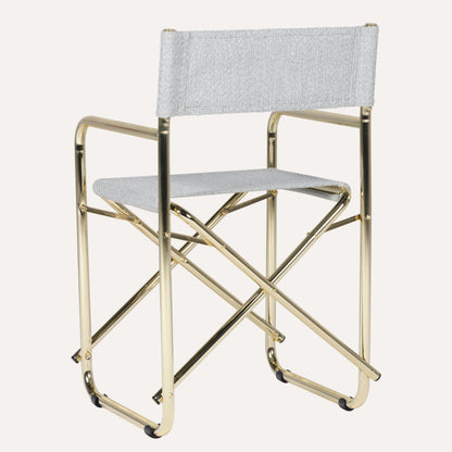 Bouclê Cinza + Estrutura Dourada