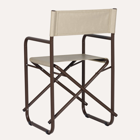 Couro Ecológico Bege + Estrutura Marrom