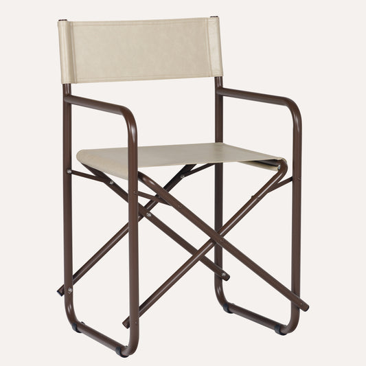 Couro Ecológico Bege + Estrutura Marrom