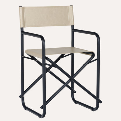 Couro Ecológico Bege + Estrutura Preta