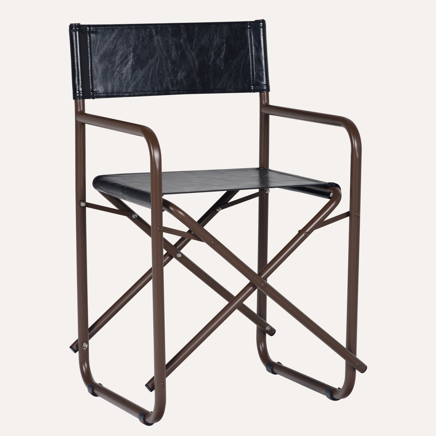 Couro Ecológico Preto + Estrutura Marrom