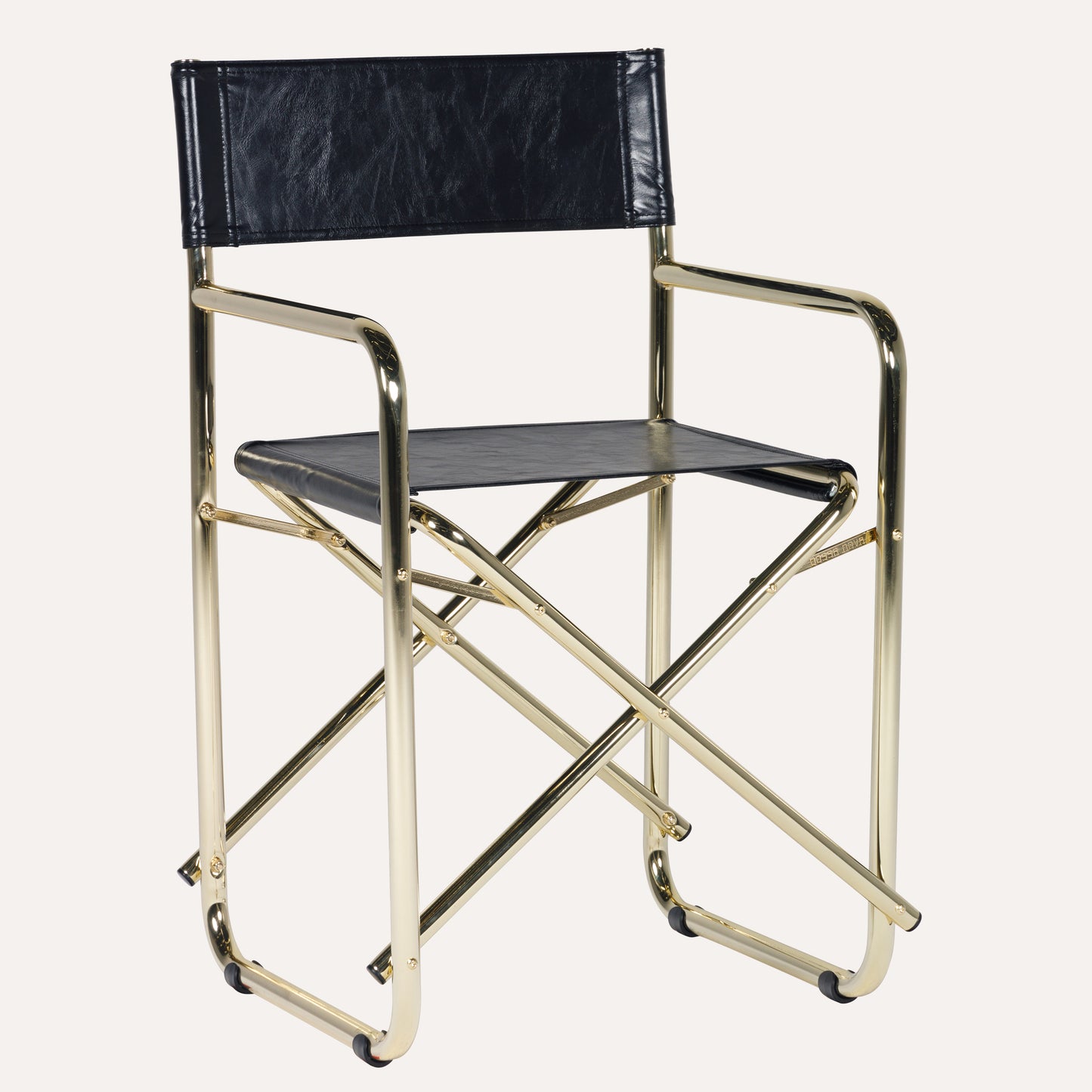 Couro Ecológico Preto + Estrutura Dourada