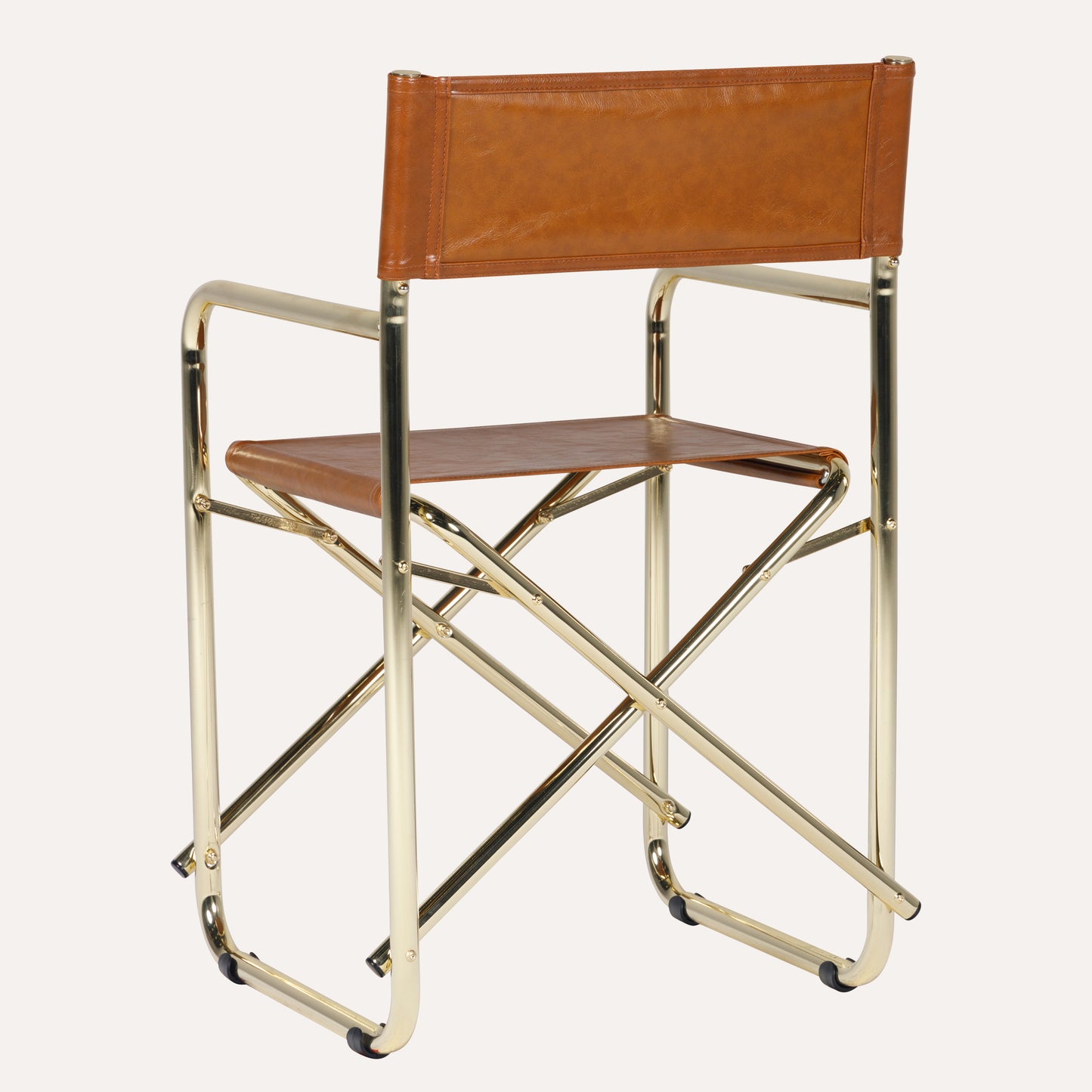 Couro Ecológico Whisky + Estrutura Dourada