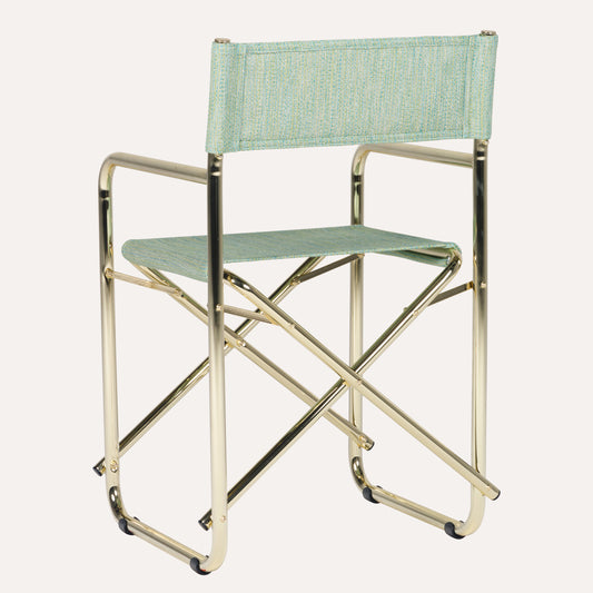 Linho Aqua + Estrutura Dourada