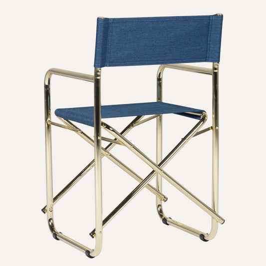 Linho Azul Escuro + Estrutura Dourada