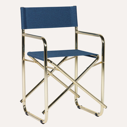 Linho Azul Escuro + Estrutura Dourada