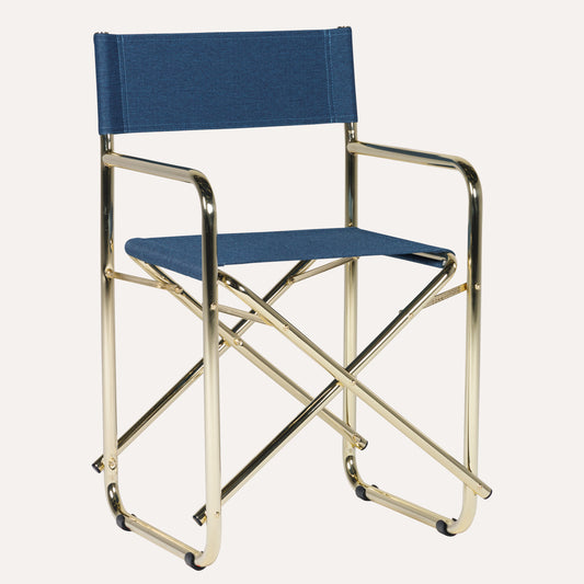 Linho Azul Escuro + Estrutura Dourada