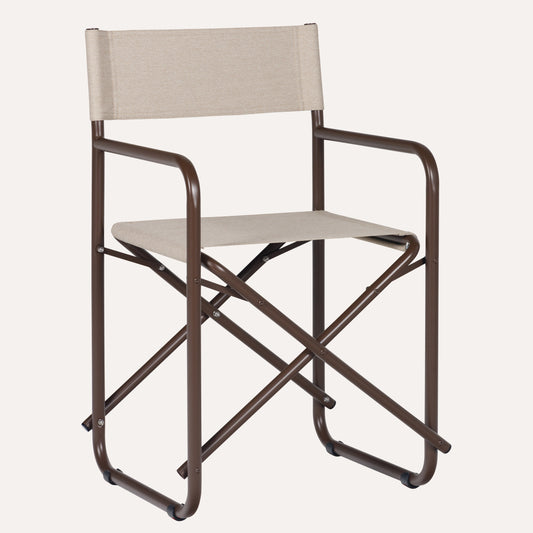 Linho Mescla Bege + Estrutura Marrom