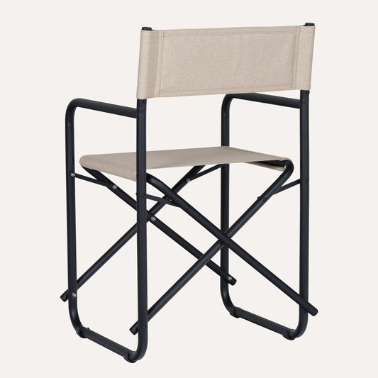 Linho Mescla Bege + Estrutura Preta