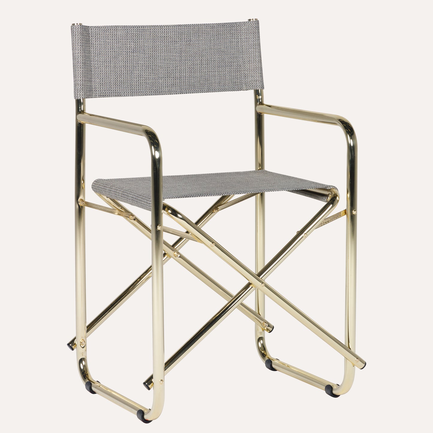 Linho Mescla Escuro + Estrutura Dourada