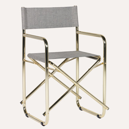 Linho Mescla Escuro + Estrutura Dourada