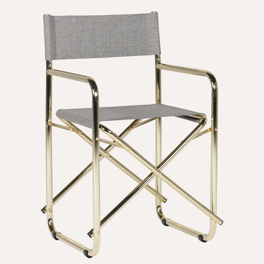 Linho Mescla Escuro + Estrutura Dourada