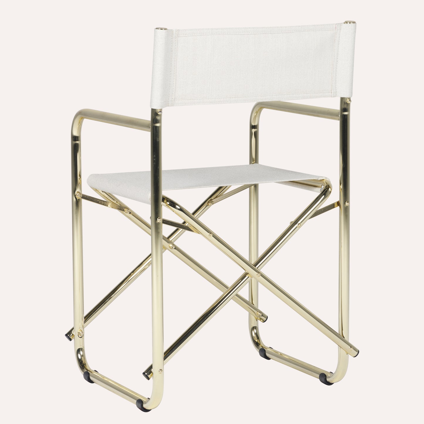 Linho Mescla Off White + Estrutura Dourada