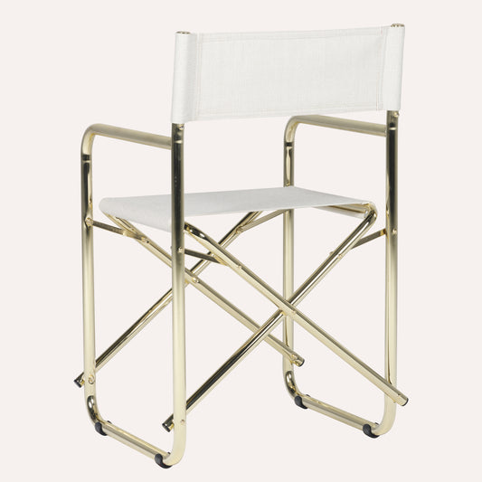 Linho Mescla Off White + Estrutura Dourada