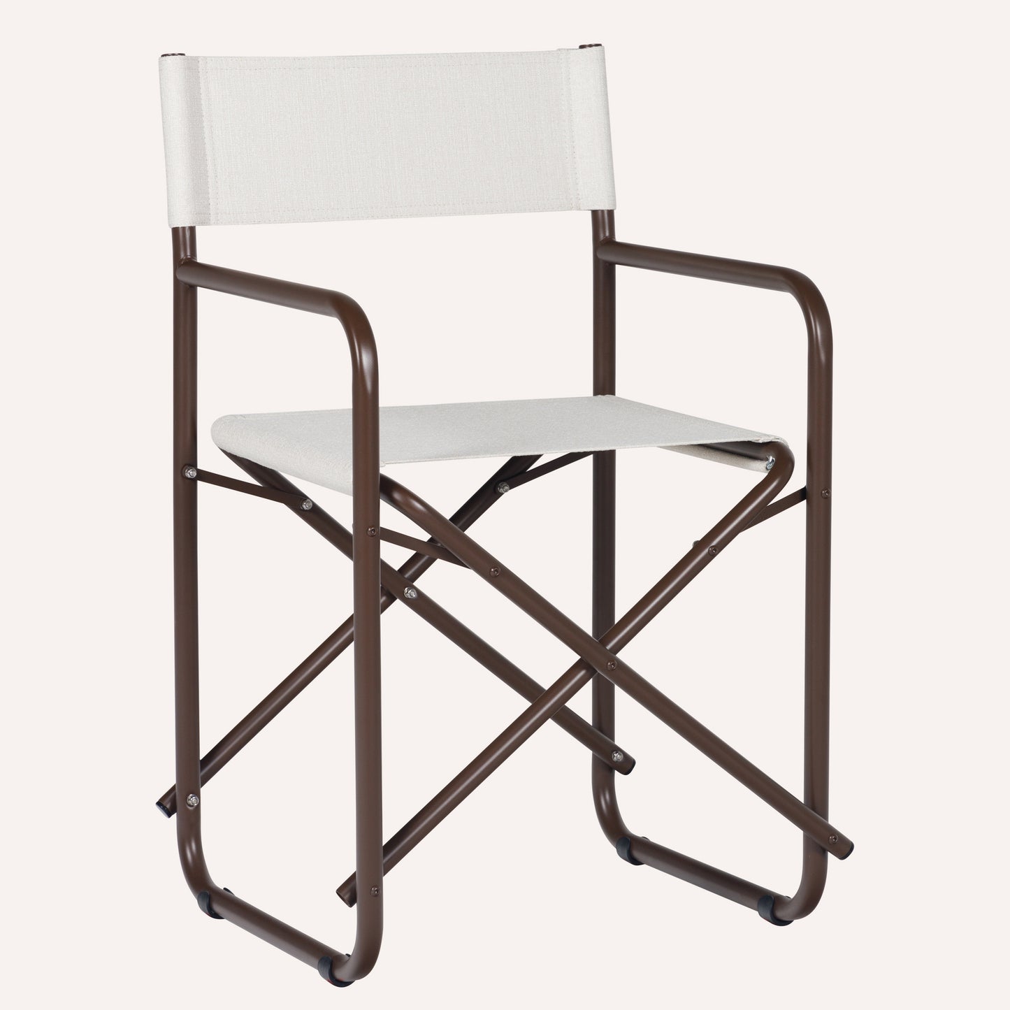 Linho Mescla Off White + Estrutura Marrom