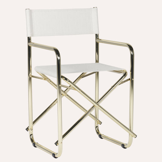 Linho Mescla Off White + Estrutura Dourada