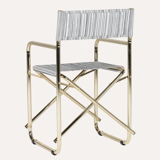 Listrado Cinza + Estrutura Dourada