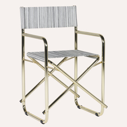 Listrado Cinza + Estrutura Dourada