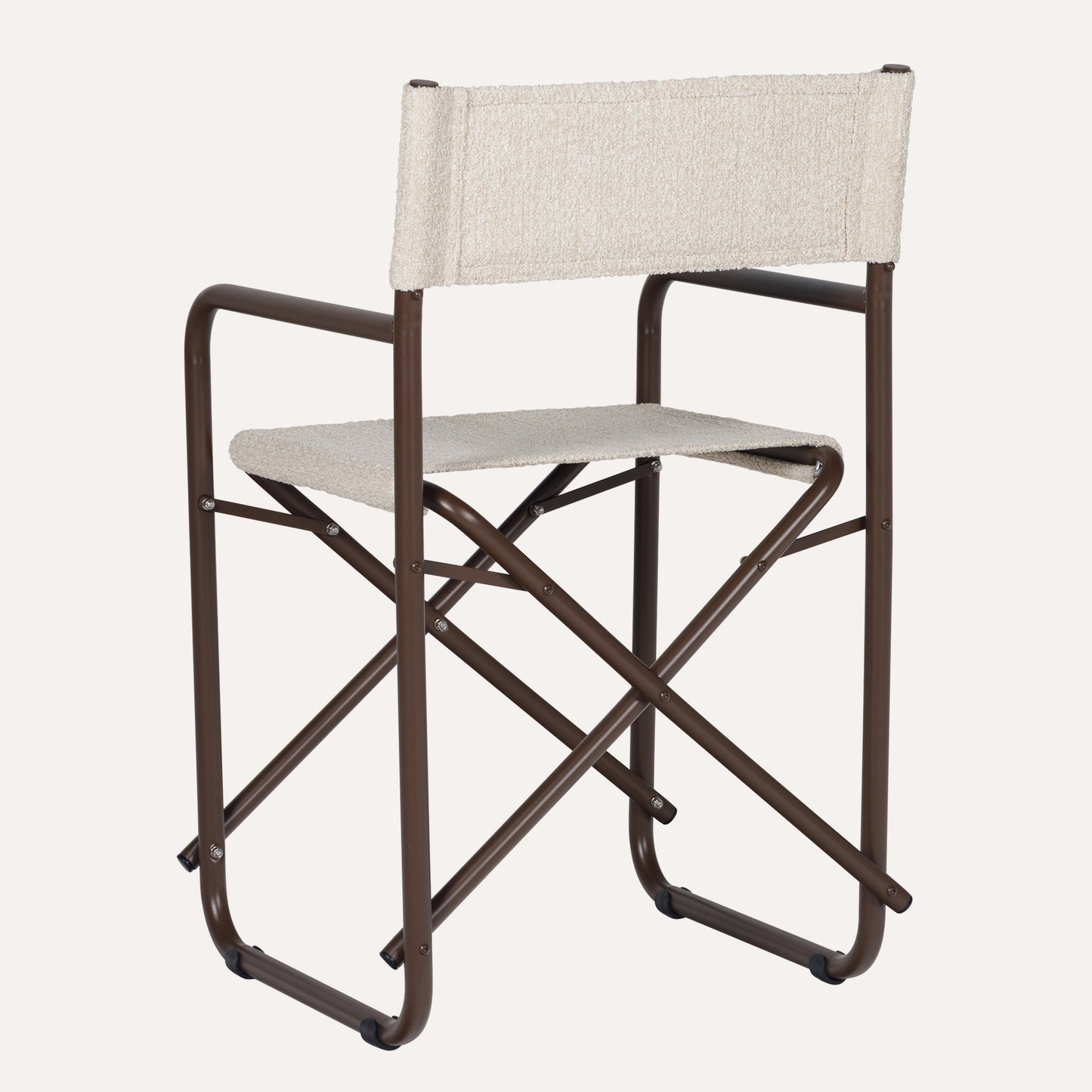 Bouclê Bege + Estrutura Marrom