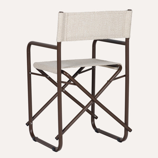 Bouclê Bege + Estrutura Marrom