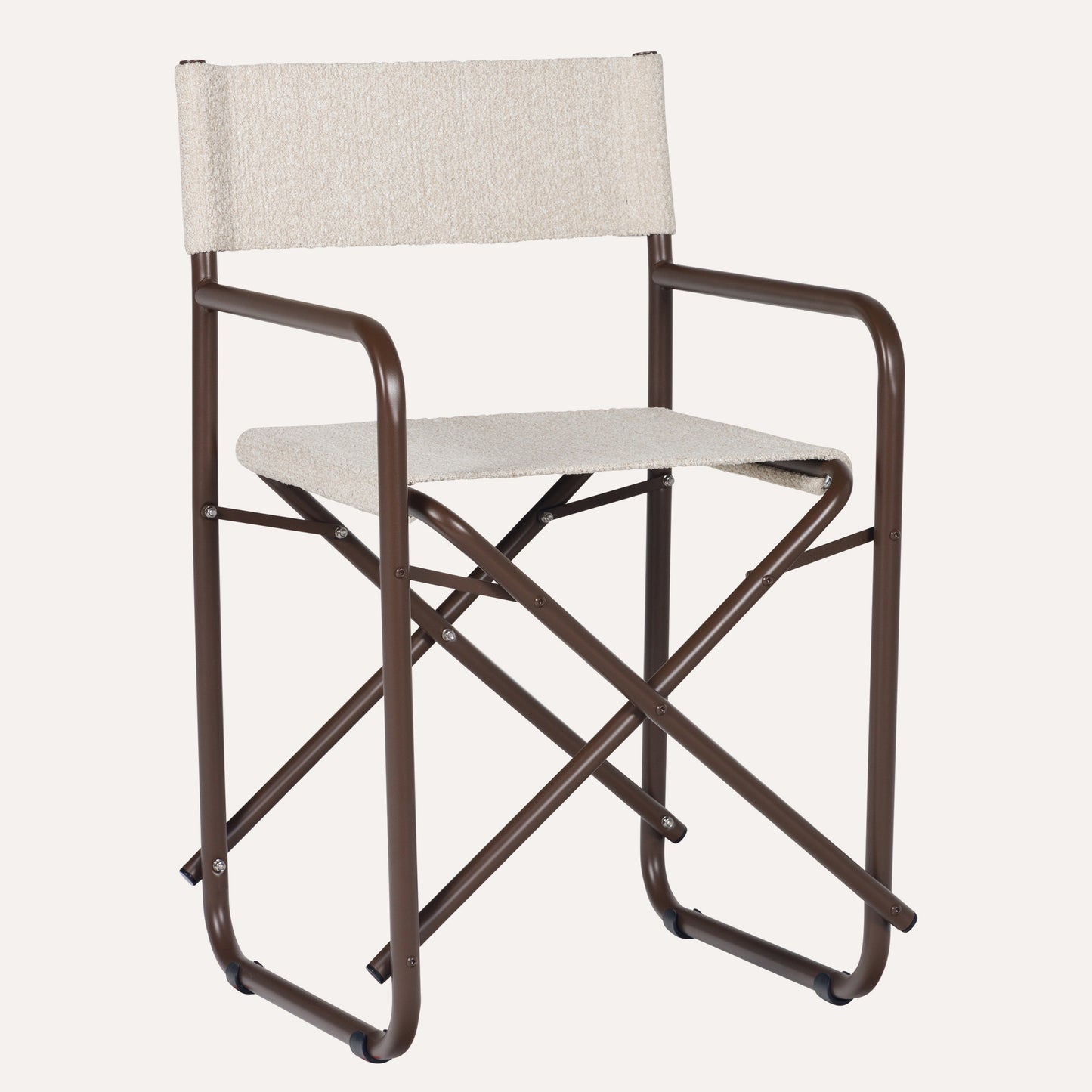 Bouclê Bege + Estrutura Marrom